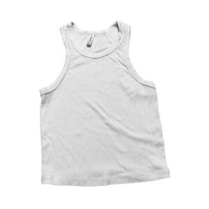 Sunday Best Aritzia White Ribbed High Neck Racerback Tank Top XXS Slim Fit